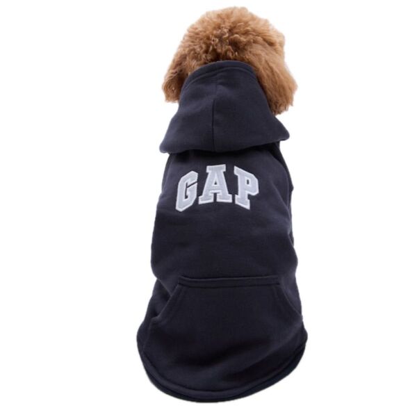 GAP ギャップ ロゴ ペット用 パーカー 犬 中型犬 大型犬 裏起毛 ネイビー ブルー Lサイズ