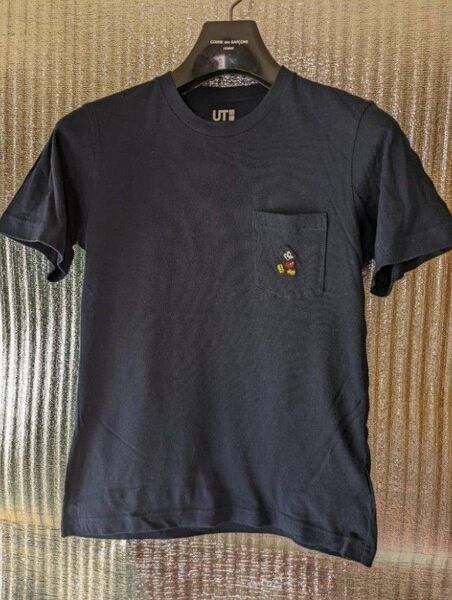【ユニクロ】 ミッキー ワンポイントTシャツ