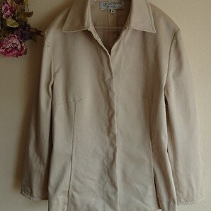 【22OCTOBRE オクトーブル】ストレッチ七分袖ジャケット*ベージュ