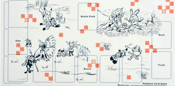 ぽけもん戯画 墨絵 プレイマット ポケモンカードゲーム