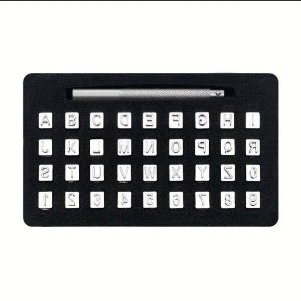 迅速発送!新品 レザークラフト 刻印 英字・数字 36点 「大タイプ」約6ミリ×4ミリ新品