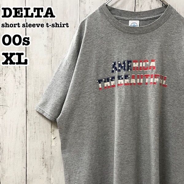 00s デルタ US アメリカ古着 英字 プリント 半袖Tシャツ XL