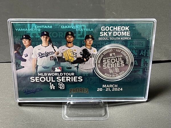 ソウルMLB2024ドジャース対パドレス開催記念コインカード(メダル付カード) 大谷翔平 山本由伸 ダルビッシュ有 松井裕樹