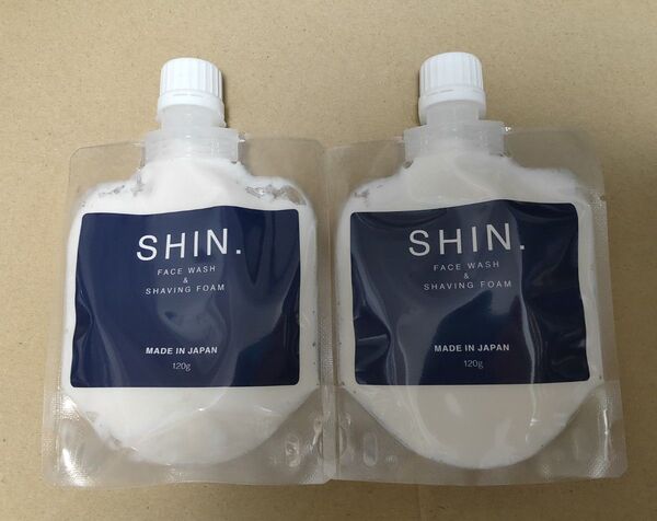 SHIN. シン フェイスウォッシュ&シェービングフォーム 2個セット 洗顔 シェービング 保湿ケア 1本3役 時短 エーエフシー