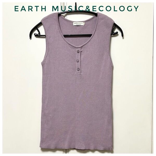 earth music&ecologyヘンリーボタンニットタンクトップサイズM