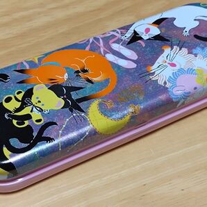 お菓子の空き缶⑦ ゴンチャロフ アンジュジュD ねこ ネコ 猫 スチール缶 ペンケース