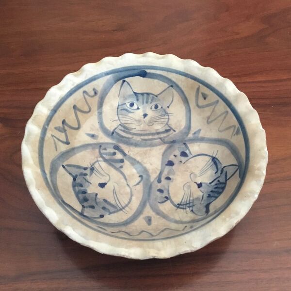 【星の谷窯】三匹の猫 中鉢
