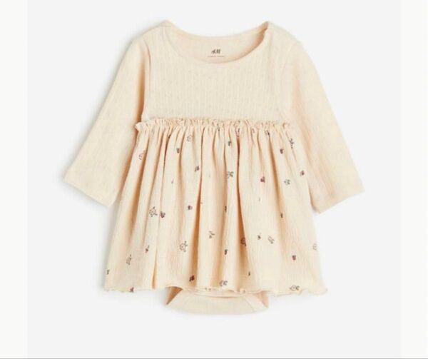 h&m ベビーボディスーツ付きジャージーワンピース