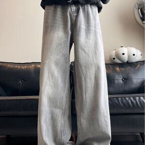 グレーワイドデニム S〜XXL