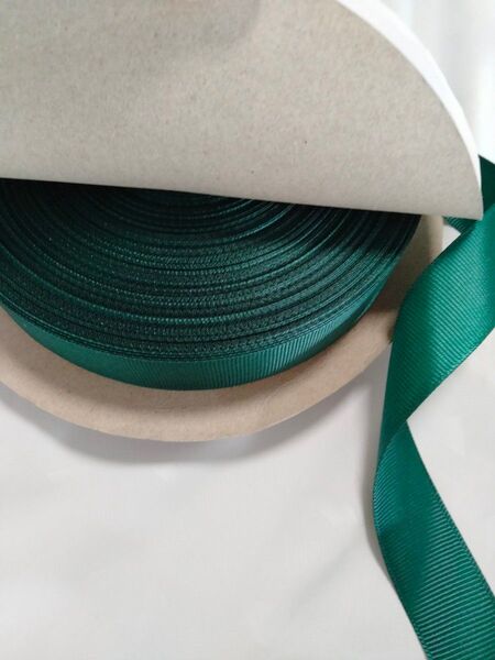 グログランリボン 25mm ロール グリーン 緑 深緑 クリスマス