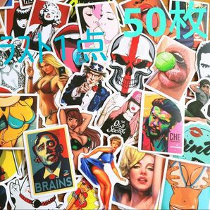 セクシーPOP ステッカー 【50枚】Sexy エロ 女 タトゥー チェ・ゲバラ マリリンモンロー アインシュタイン