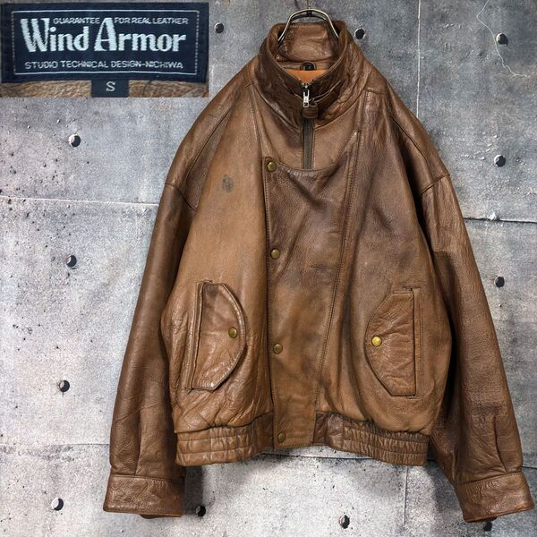 Wind Armor Leather Bomber Jacket Vintage レザーフライトジャケット ビンテージ 本革