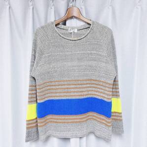 ◆WHITE LINE ホワイトライン アフターサーフ マルチボーダー 軽量 コットン セーター ワッフル編み ニット 90s SURF サーフ ベイフロー