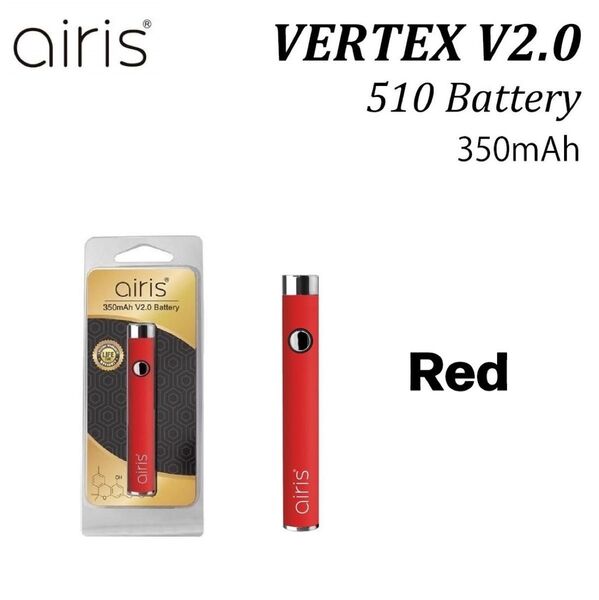 Airistech airis VERTEX 510 ヴェポライザー バッテリー 電子タバコ CBD CBN Type-B レッド