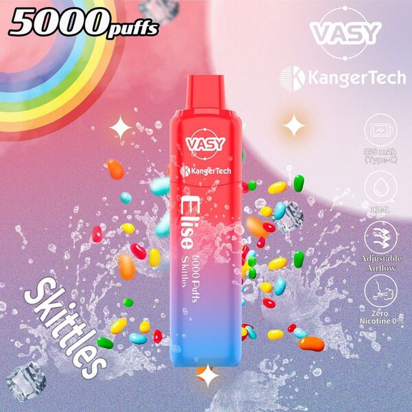シーシャ 電子タバコ 使い捨て 5000回吸引 VAPE ベイプ 水蒸気タバコ 禁煙パイポ 禁煙グッズ スキットルズ