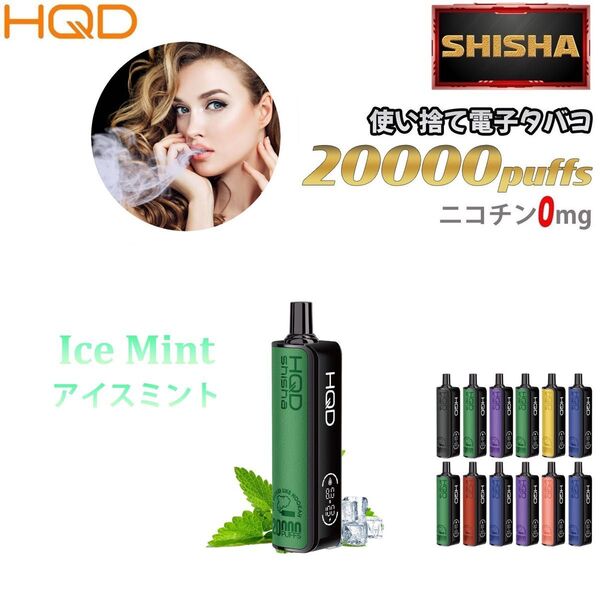 シーシャ 電子タバコ 使い捨て 20000回吸引 VAPE ベイプ 禁煙グッズ 水蒸気タバコ 禁煙パイポ アイスミント