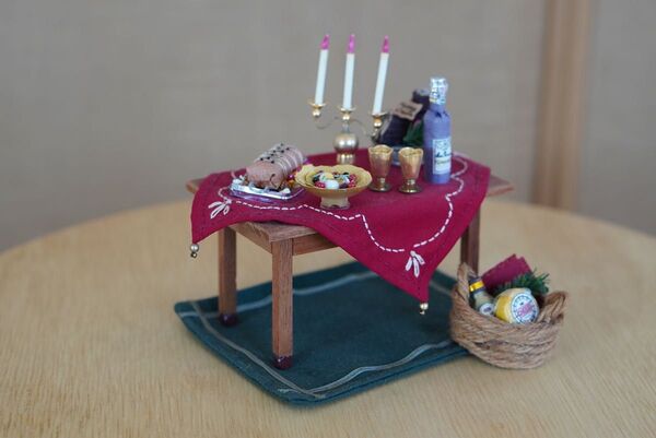 ミニチュア テーブル ドールハウス 千趣会 クリスマス ハンドメイド