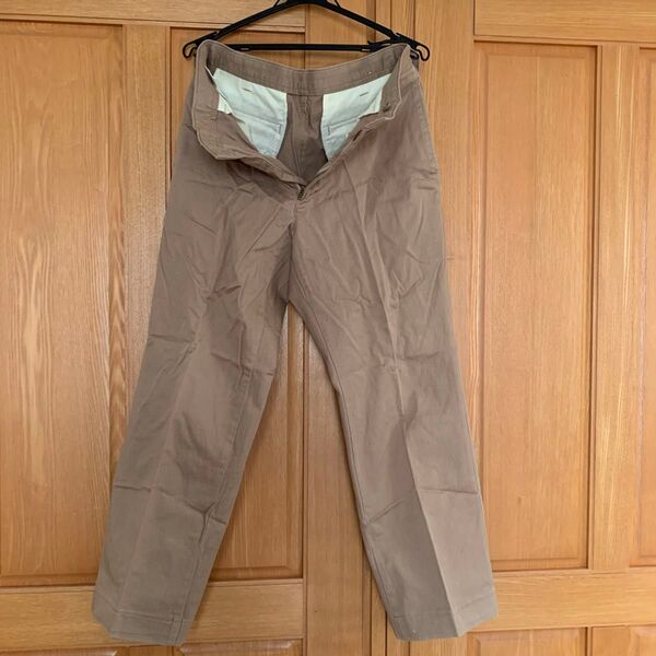 TROUSERS メンズチノパン カーキ ウエスト82cm(Lサイズ相当)