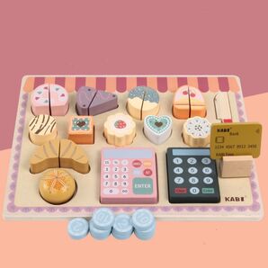 知育玩具 おもちゃ 木製 ケーキ屋さん パン屋さん 積み木 おままごと