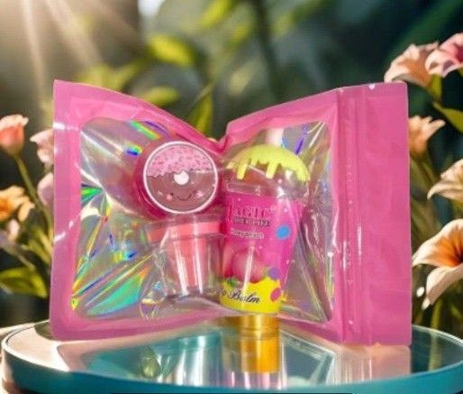 0735 キャンディリップグロス&フルーツフレーバーリップ ドーナツ ピーチ