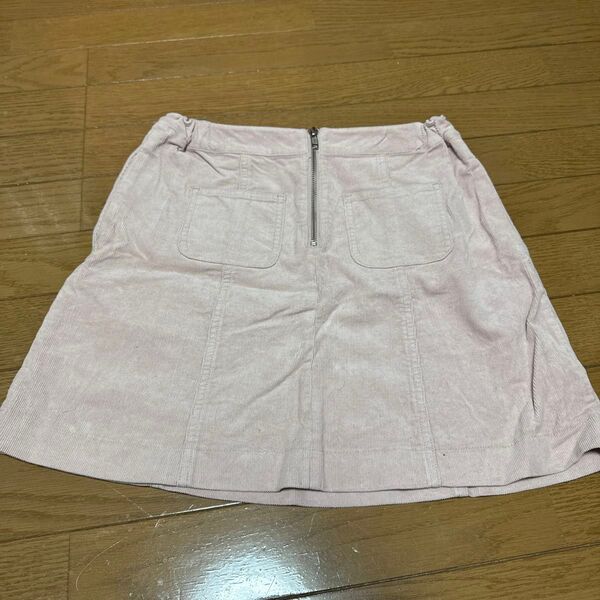 台形スカート ピンク ベロア