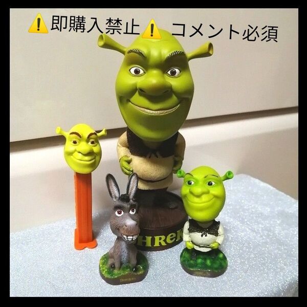 ▼コメント必須★値下げ不可▼ シュレック 首ふり ボブルヘッド フィギュア PEZ ペッツ 4点セット