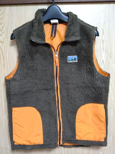 パタゴニア ベスト キッズXL レトロX patagonia フリース レディース ブラウン オレンジ レトロX