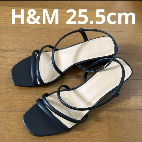 H&M ブラック ストラップサンダル 40サイズ 黒