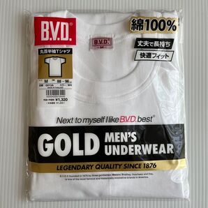 BVD GOLD 半袖 Mサイズ 1枚 Tシャツ 丸首 綿 インナー 紳士 メンズ 白
