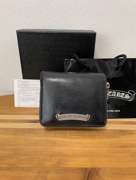 【クロムハーツ正規店購入美品】スクエアジップ レザーウォレット 財布