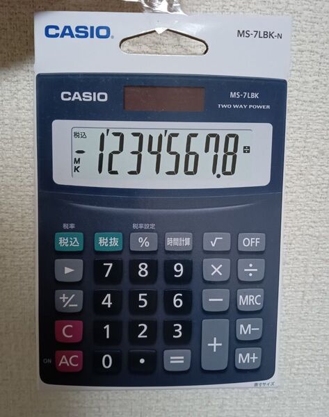 CASIO 電卓MS-7LBK-N 8桁