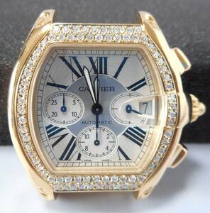 Cartier Cartier Roadster chronograph LM bezel after diamond custom processing does W62027Z1 self-winding watch SS W62020X6 sun tosyg 2