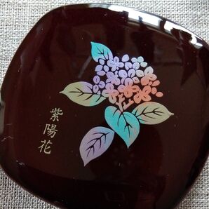 【新品未使用】紫陽花模様 コンパクトミラー(櫛付き)