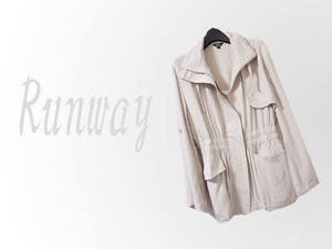 * new goods / jacket / flax ./ beige group /LL/ lady's / spring summer / sleeve roll up / natural *f6919