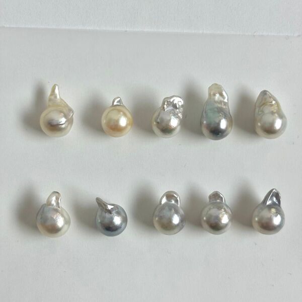 あこや真珠 7.5-8mm バロックパール 無加工 ナチュラルカラー 羽パール 無穴 5012
