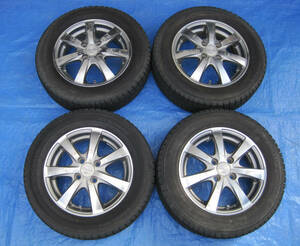 スタッドレス付 Prauzer 14インチ ホイール 165/70R14 4本 14Ｘ4 1/2 J PCD 100 +45　4.5J ＃W030 Prauzer Kosei