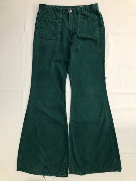 70s Wrangler ベルボトム フレアパンツ コットンパンツ グリーン