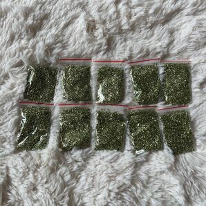 未使用 破片ガラスチップ 不規則 金属グリッターガラス 10袋 シャンパンゴールド DIY 工作 美術