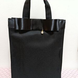 【価格の相談・値引き不可×】サテン二重リボン*きちんとバッグ(縦長)