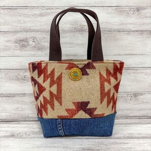 ハンドメイド 小さめトートバッグ ネイティブ オルテガ