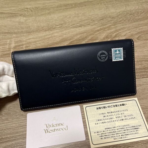 ★新品未使用★ヴィヴィアンウエストウッド 長財布 エンベロープ ネイビー