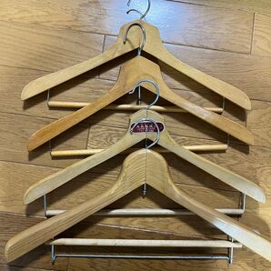 木製ハンガー 4個セット 昭和 レトロ