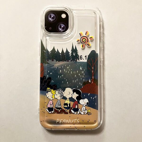 iPhone15 スマホケース スヌーピー チャーリーブラウン 仲間たち クリア