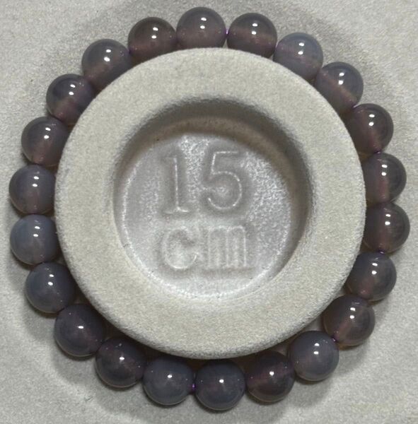 グレー瑪瑙 8mm 内径15cm 天然石 ブレスレット