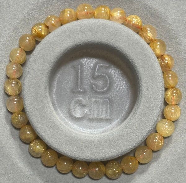 ゴールドルチル 6mm 内径15.5cm 天然石 ブレスレット