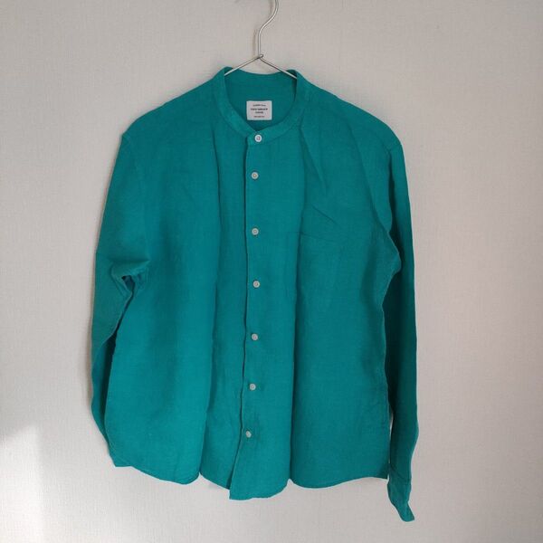 URBAN RESEARCH DOORS リネンバンドカラーシャツ Mint Lサイズ