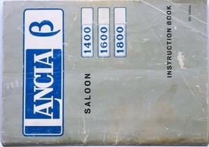 LANCIA β SALOON 1400,1600,180 Instruction book English version 