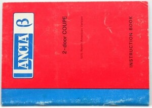 LANCIA β 2-door DOUPE Instruction book '1975 Северная Америка specification английская версия 