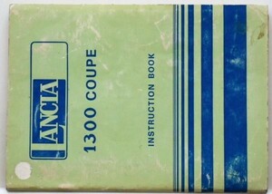 LANCIA 1300 COUPE Instruction book английская версия 