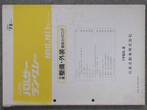  Nissan PULSAR LANGLEY N10.N11 главный обслуживание * экстерьер детали каталог 